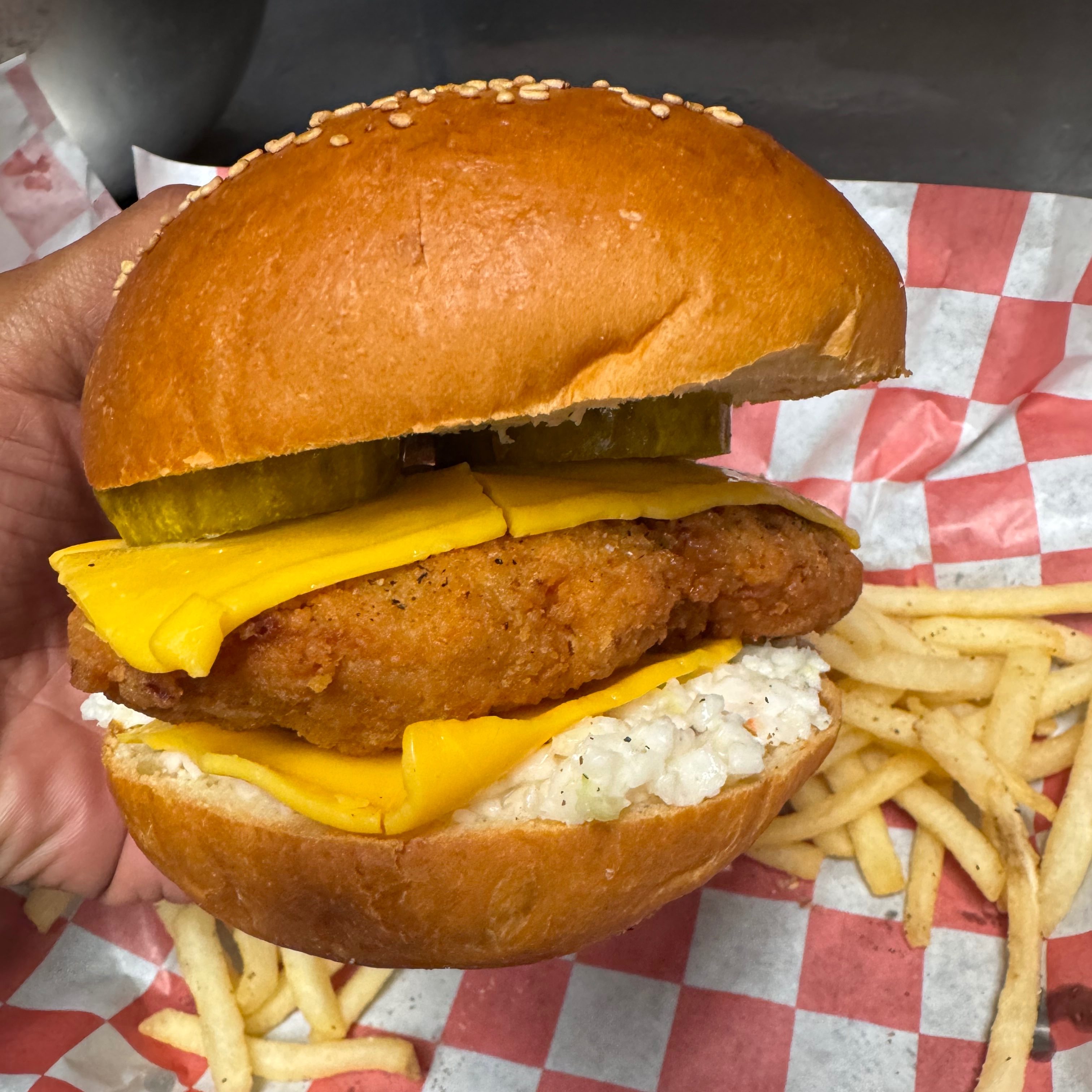 Pickle Chicken Sandwich.